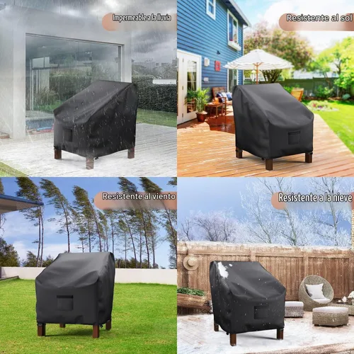 Vista 7 de Mrrihand - Fundas impermeables para sillas de patio, fundas para asiento profundo, resistentes al aire libre