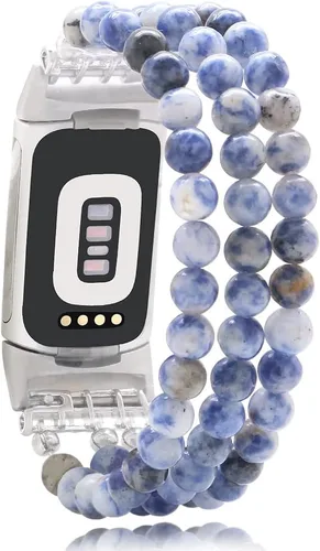 Vista 14 de C&L Accessories Compatible con Fitbit Charge 6/5 Pulsera de Reemplazo con Cuentas de Piedras Preciosas Naturales Hecha a Mano Ajustable para Mujeres