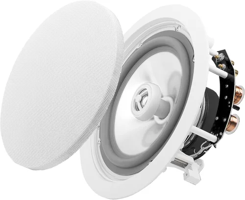 Vista 10 de OSD Audio ACE500 bocinas para techo, de 5.25 pulgadas, 75 W, la rejilla se pude pintar, de color blanco, 1 par