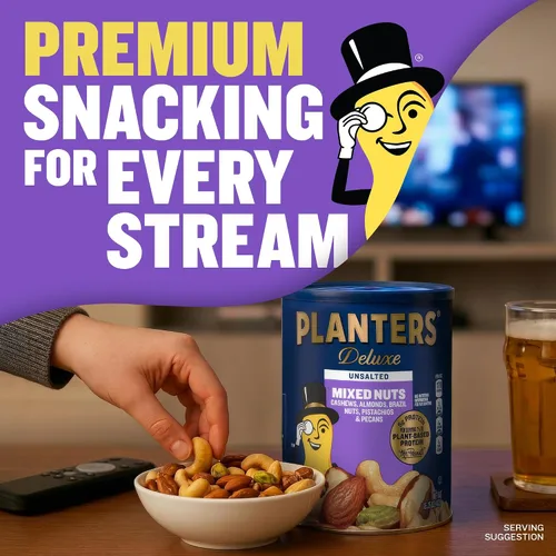 Vista 9 de PLANTERS - Nueces mixtas sin sal de lujo, proteína a base de plantas, 15.25 onzas (1 unidad)