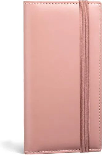 Vista 34 de Yarnic Funda para chequera personal, soporte para chequera con soporte para bolígrafo y divisor de plástico transparente integrado para cheques Rosa
