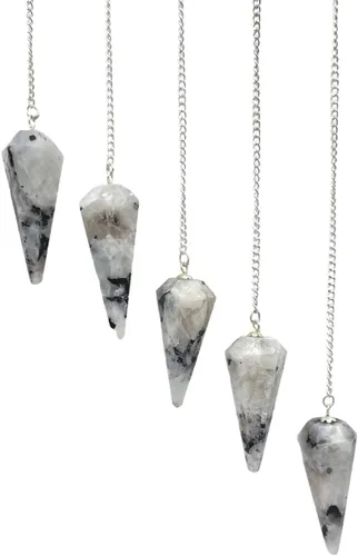 Vista 69 de WholesaleGemShop Péndulo facetado de cristal de piedras preciosas naturales