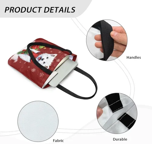 Vista 4 de Bolsa de tela para mujeres y niñas, bolsas de comestibles reutilizables