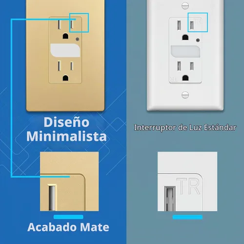Vista 4 de LIDER Receptáculo de luz de guía LED, receptáculo resistente a Dorado