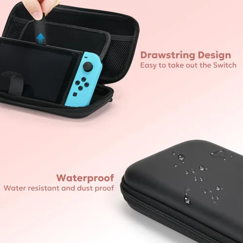 Vista 4 de Funda Switch para interruptor NS, kit de accesorios de interruptor 16 en 1 con funda de transporte para interruptor, funda protectora