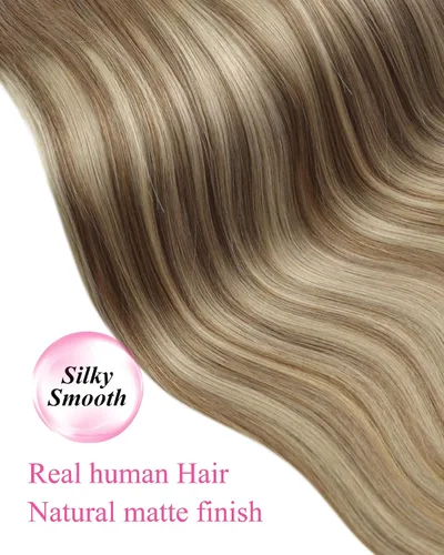 Vista 179 de YoungSee Extensiones de Cabello Humano con Cinta Balayage Extensiones de Cabello con Cinta Marrón Oscuro Extensiones de Cabello con Cinta Ombre