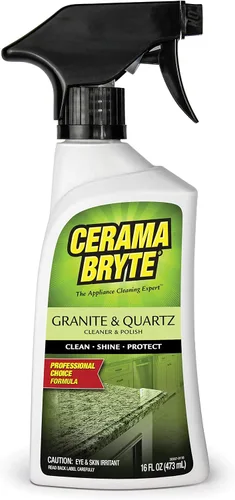 Vista 7 de Cerama Bryte Limpiador y esmalte de granito y cuarzo, botella de 16 onzas y 2 almohadillas