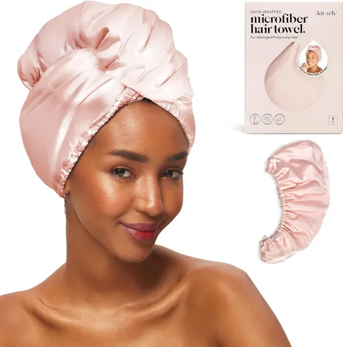 Vista 11 de Kitsch Toalla Envolvente de Microfibra para el Cabello para Mujeres - Toalla de Secado de Cabello Súper Absorbente - Secado Rápido