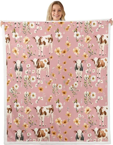 Vista 9 de Erosebridal Rooster Fleece Throw Blanket 40"x50" for Bedroom Living Rooms Sofa Couch,Chicken Farmhouse Sherpa Blanket,Wildflower Fuzzy Plush
