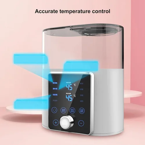 Vista 3 de Esterilizador calentador de biberones 2 en 1 para 2 biberones, 100 V temperatura constante preservación del calor calentador rápido de biberones