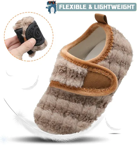 Vista 3 de Scurtain Pantuflas Cálidas de Invierno para Casa de Niños Pequeños Pantuflas de Interior para Casa de Bebés Niños Niñas Zapatos Cómodos Ligeros