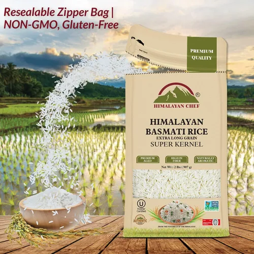 Vista 4 de Himalayan chef Arroz Basmati Blanco 2 lbs (Paquete de 2)