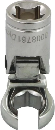 Vista 10 de Dynamic Tools D008760 3/8 "Drive Metric 0.394 in Flex Head con Crow Foot Flare Nut Socket, acabado cromado