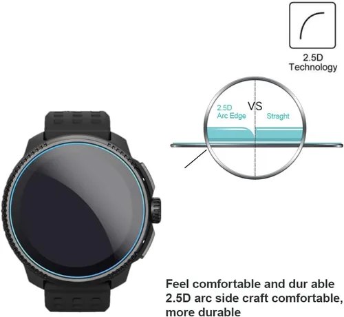 Vista 3 de Protector de pantalla compatible con Suunto Race 2 / Race, película protectora de vidrio templado antiarañazos 9H (3 unidades)