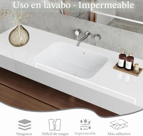 Vista 6 de TANONE Papel tapiz blanco para encimeras de cocina, armarios, muebles, película autoadhesiva brillante (15.8 x 78.8 pulgadas)
