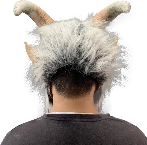 Vista 5 de Máscara Lucifer - Disfraz de cabra de Krampus de Demon Krampus para adultos, disfraz de Halloween