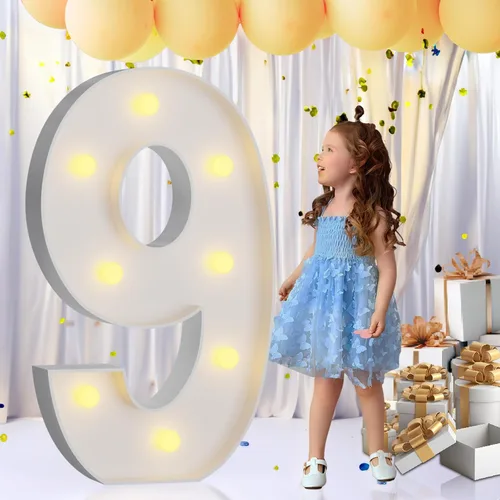 Vista 80 de IMPRSV Letras de mosaico iluminadas de marquesina, 4 pies para globos y fiestas, decoración de kit de arco