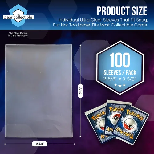 Vista 2 de Fundas Penny para Tarjetas Coleccionables - 3,000 unidades - 2-5/8" x 3-5/8" (67mm x 92mm) - Fundas transparentes para tarjetas de colección