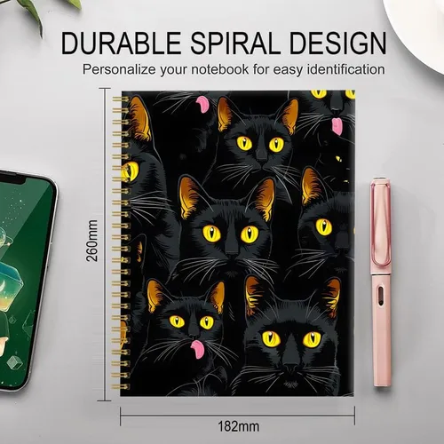 Vista 2 de Cuaderno de espiral para mujer, cuadernos universitarios A5 de 6 x 8.4 pulgadas, 120 páginas (60 hojas) diario rayado con papel grueso de alta