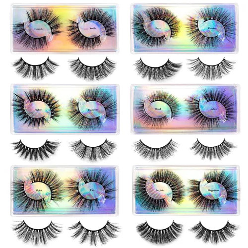 Vista 9 de DYSILK - 10 pares de pestañas de visón 6D, pestañas postizas dramáticas de volumen grueso pestañas postizas naturales suaves extensión maquillaje