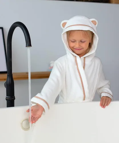 Vista 6 de Bata de baño suave de alta calidad, rayón de bambú con capucha, para niños y niñas