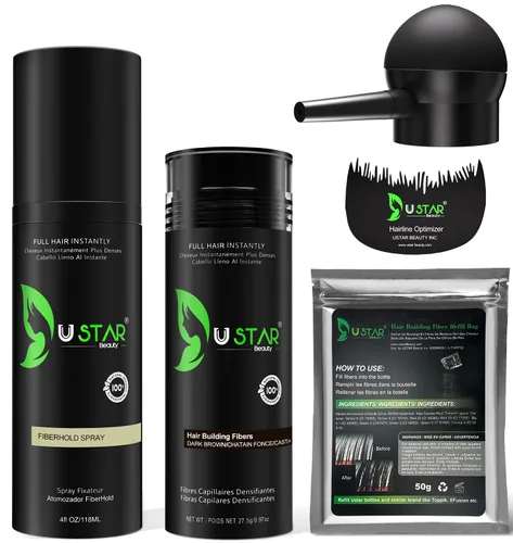 Vista 11 de USTAR Fibras de construcción de cabello 2.7 oz para adelgazar el cabello