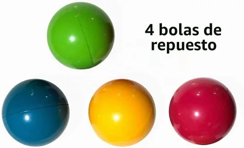 Vista 2 de Bolas de repuesto superduraderas para libra una bola, surtido de 4 bolas de plástico de diferentes colores de 1.75 pulgadas de diámetro que se