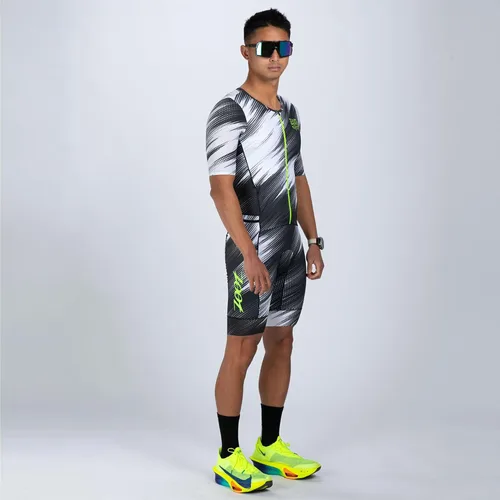 Vista 6 de Zoot LTD Tri Aero Fz - Traje de carreras para hombre, manga corta, aerodinámico, ciclismo, carrera, natación, ciclismo, correr, tri, con bolsillos