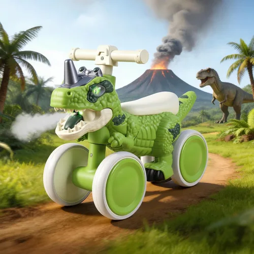 Vista 8 de Bicicleta de equilibrio de dinosaurio para niños de 1 a 3 años, scooter sin