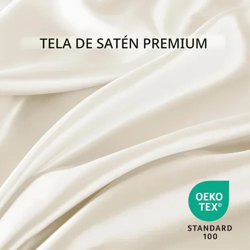 Vista 18 de Madison Park Essentials - Juego de sábanas de satén tamaño matrimonial, 6 Marfil