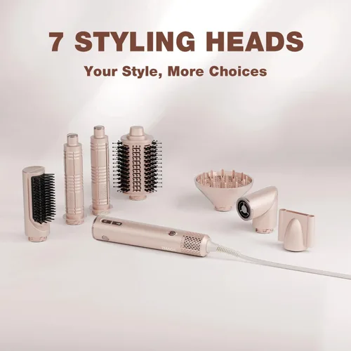 Vista 8 de 7MAGIC Estilizador de cabello y cepillo secador de cabello 7 en 1, secador de cabello de alta velocidad de 110,000 RPM con iones negativos