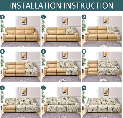 Vista 6 de Fundas reclinables, fundas elásticas de 3 plazas para sofá reclinable, fundas para sofá reclinable, fundas para sofá, fundas protectoras de muebles