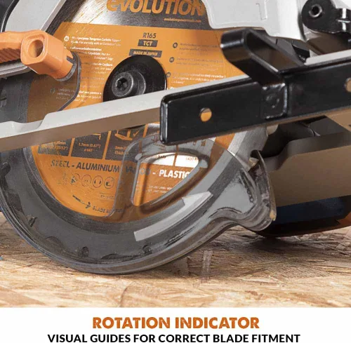 Vista 2 de Evolution R165CCSL-Li Sierra circular inalámbrica de 6-1/2 pulgadas Tecnología de corte multimaterial Bisel de 0-50° y profundidad ajustable