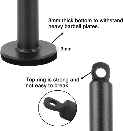 Vista 3 de Weight Plate Loading Pin fit 1 inch Weight Plates and 2 inch Olympic Plates for Cable Pulley System LAT Pulldown,Weights Lifting Holder Home Gym for