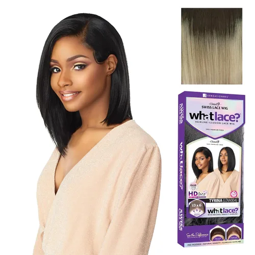 Vista 9 de Sensationnel What Lace Cloud9 Tyrina - Peluca de cabello sintético Encaje frontal, atado a mano, sintético, densidad natural, línea de cabello