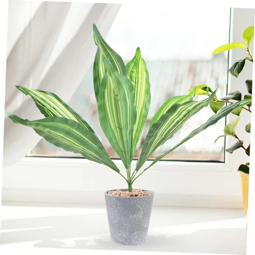 Vista 6 de Garneck 2pcs Artificial Tiger Piranha Interior Fake Plant Película Hoja Green1