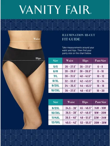 Vista 2 de Vanity Fair Bragas iluminadas para mujer (tamaño regular y grande)