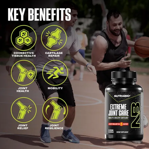 Vista 6 de NutraBio Extreme Joint Care - Suplemento de apoyo articular - Suplemento de salud articular, apoya articulaciones, movilidad y cartílago - 120