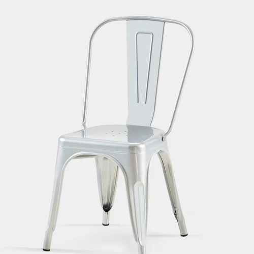 Vista 5 de Juego de 2 sillas de comedor industriales de metal de 18 pulgadas de altura de asiento, apilables, para interiores y exteriores, superficie ligera