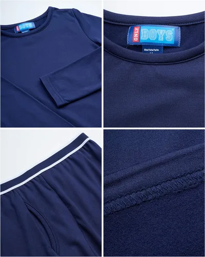 Vista 2 de Conjunto de ropa interior térmica 4 piezas de forro polar cepillado y pantalones largos para niños