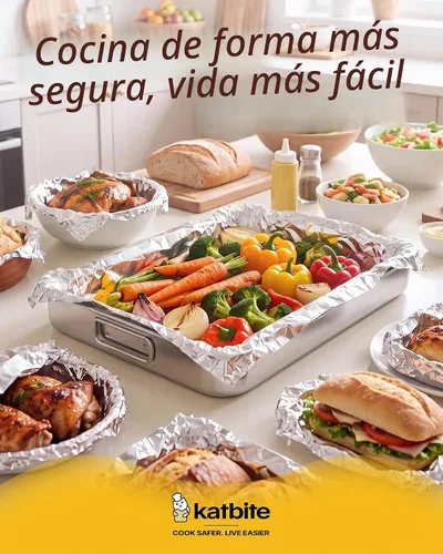Vista 8 de Katbite Rollo de papel de aluminio, resistente de 12 pulgadas x 150 pies, rollo de aluminio resistente de 30 micras de grosor con cortador