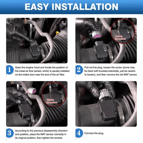 Vista 6 de TOP-MAX Sensor de flujo de aire masivo compatible con Chevy Silverado 1500 2500HD Suburban Tahoe GMC Sierra Yukon Cadillac Escalade CTS, sensor MAF