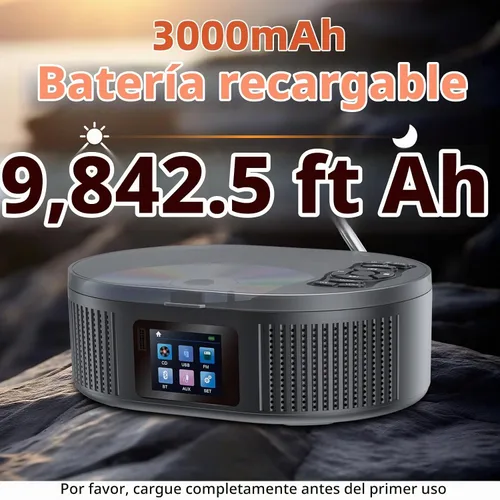 Vista 12 de DESOBRY, Reproductor de CD Boombox portátil con modos Bluetooth TX/RX y Negro