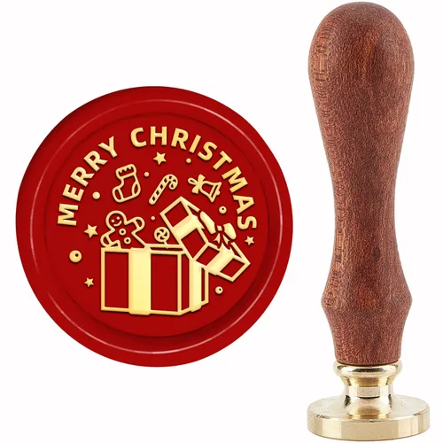 Vista 23 de CRASPIRE Sello de cera de Navidad X'Mas EVE para árbol de Navidad de 1.181 in/1.18 pulgadas, sello de sellado de cabeza de latón extraíble con mango
