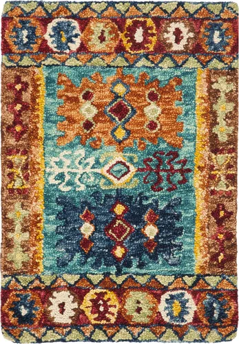 Vista 9 de SAFAVIEH Aspen Collection - Alfombra de pasillo de 2 pies 3 pulgadas x 8 pies, azul y rojo, hecha a mano, lana tribal bohemia, ideal para zonas