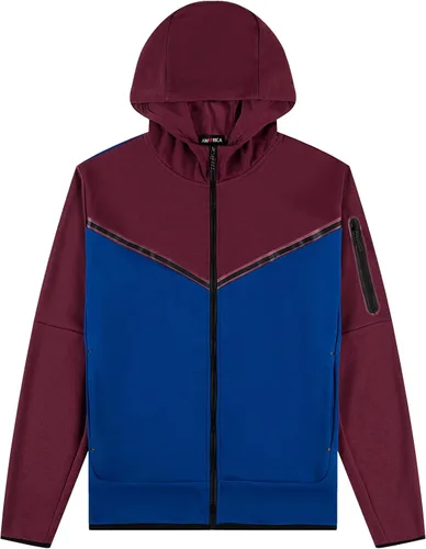 Vista 2 de Conjunto deportivo para hombre, sudadera con capucha y manga larga, con cremallera completa, 2 piezas