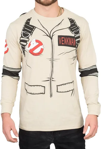 Vista 4 de Mad Engine Back Print Graphic Tees Ghostbusters Adult Long Sleeve Costume T-Shirt for Men & Women