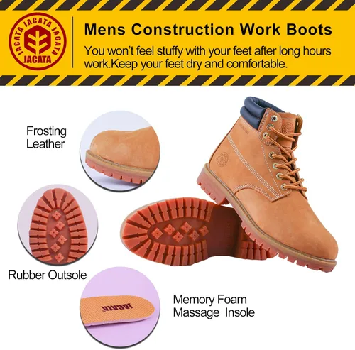 Vista 4 de Jacata Mens Work Boots For Men Non Slip Rubber Water Resistant Boats De Trabajo Para Hombre Utility Construction Boots