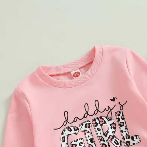 Vista 5 de Conjunto de sudadera con letras de leopardo para recién nacido, ropa de otoño e invierno