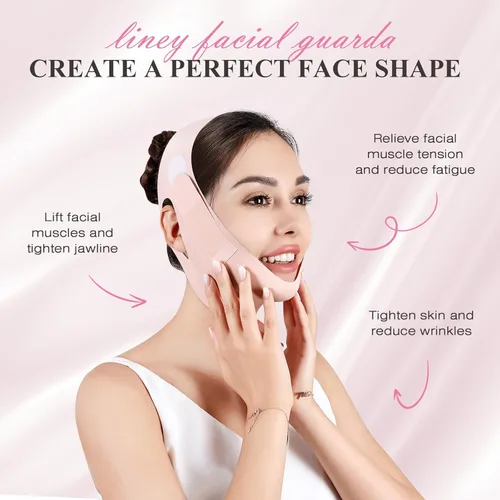 Vista 2 de Jawline Shaper,Máscara de elevación de línea en V, rosa,M